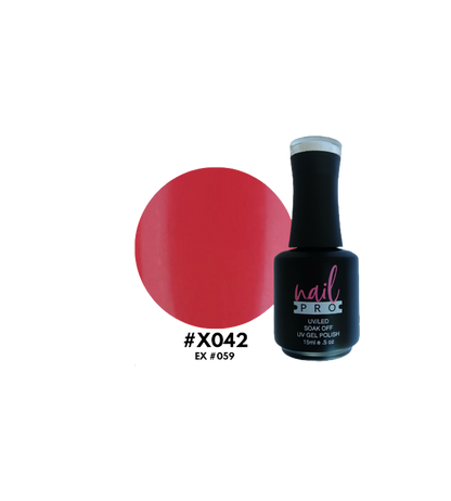 Esmalte Nail Pro X001-X083 en frasco con color vibrante y brillante, acabado liso y uniforme, visible en la imagen.