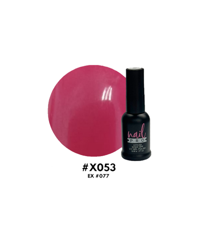 Esmalte Nail Pro X001-X083 en frasco con color brillante y diseño elegante, ideal para manicura y cuidado de uñas.