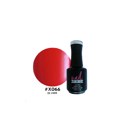 Esmalte Nail Pro X001-X083 en frasco con color vibrante y brillante, ideal para uñas con acabado profesional.