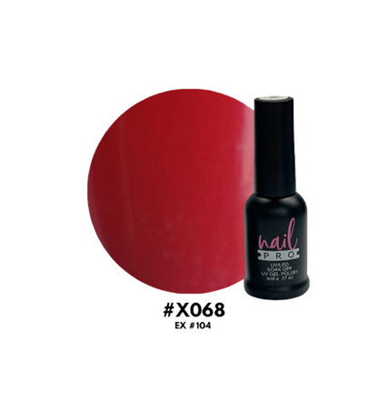 Esmalte Nail Pro X001-X083 de color rosado en frasco con tapa plateada, para uñas y manicuras.