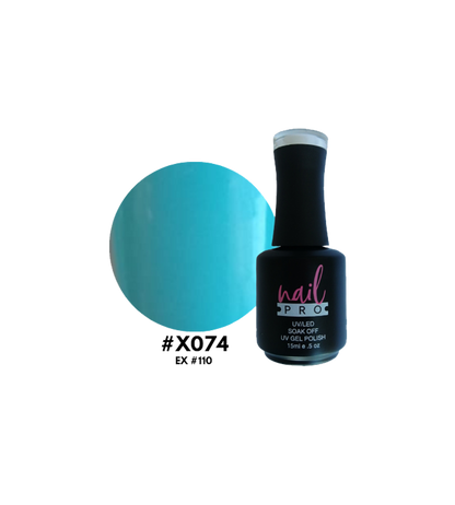 Esmalte Nail Pro X001-X083 de color vibrante y acabado brillante, en frasco de esmalte de la marca Nail Pro.