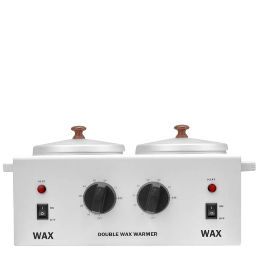Caja de Olla de Depilación Doble profesional Wax Warmer de 1kg, calentador metálico con dos perillas de control e interruptores independientes para cera y parafina