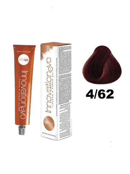 Tinte BBCOS Innovation BBcos en tubo, muestra el color rubio oscuro con textura cremosa para cabello.