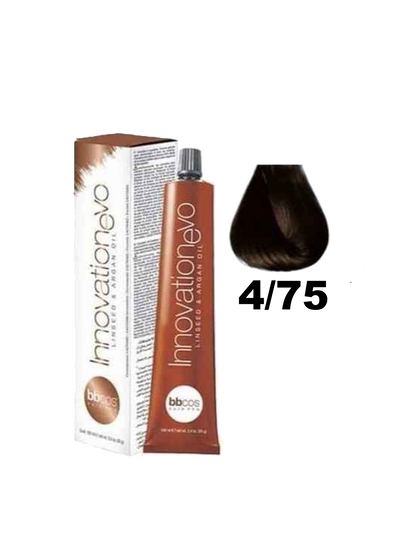 Tinte Innovation BBcos de la marca BBCOS en tubo, muestra el color rubio claro para cabello en un fondo blanco