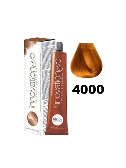 Tinte Innovation BBcos de la marca BBCOS en un frasco con etiqueta blanca y detalles en azul y negro.