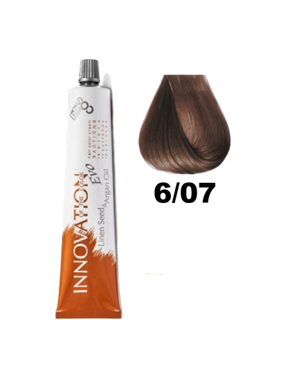 Tinción BBCOS Innovation BBcos en tubo con color y fórmula para cabello, vista cercana del producto para teñido capilar