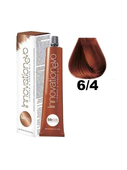 Tinte BBCOS Innovation BBcos en tubo con coloración cremosa y tonos naturales para cabello.