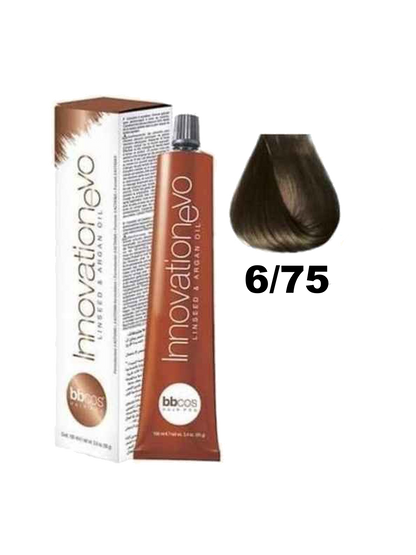 Tinte Innovation BBcos de la marca BBCOS en tubo con coloración cremosa y envase blanco y negro.