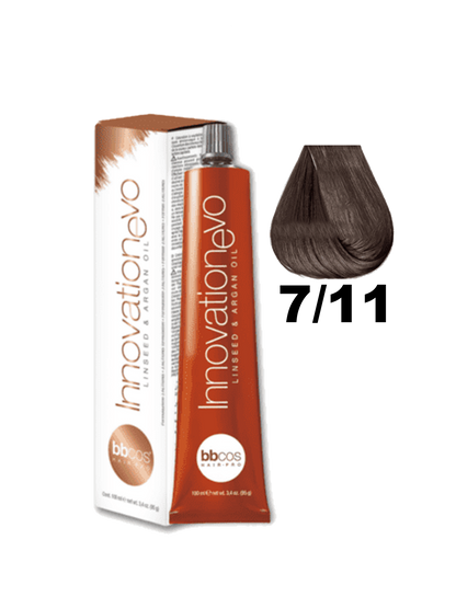 Tinte BBCOS Innovation BBcos en caja, con envase y tubo de tintura para cabello, color natural y elegante