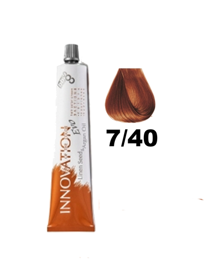 Tinte Innovation BBcos de la marca BBCOS en tubo, muestra el color y textura de la tintura para el cabello.