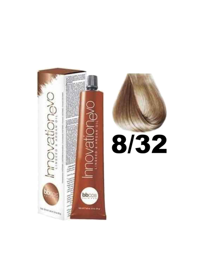 Tinte BBCOS Innovation BBcos en tubo con coloración natural y cobertura uniforme para cabello saludable.